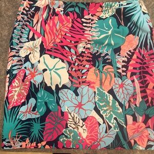 Talbots Vibrant Leaf Print Pencil Skirt